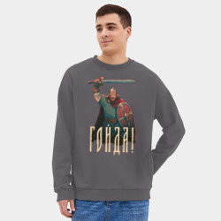 Мужской свитшот oversize без начеса хлопок Гойда - древний русс - фото 2