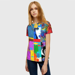 Женская футболка 3D Лоскутное одеяло - поп-арт - фото 2