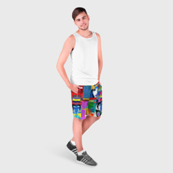 Мужские шорты 3D Лоскутное одеяло - поп-арт - фото 2