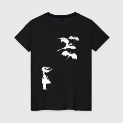 Женская футболка хлопок Девочка и драконы