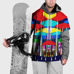 Накидка на куртку 3D Mirror pattern of umbrellas - pop art