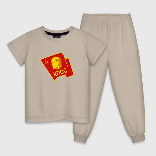 Детская пижама хлопок с принтом КПСС, вид спереди #2