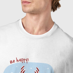 Футболка с принтом Счастливый морж для женщины, вид на модели спереди №4. Цвет основы: белый
