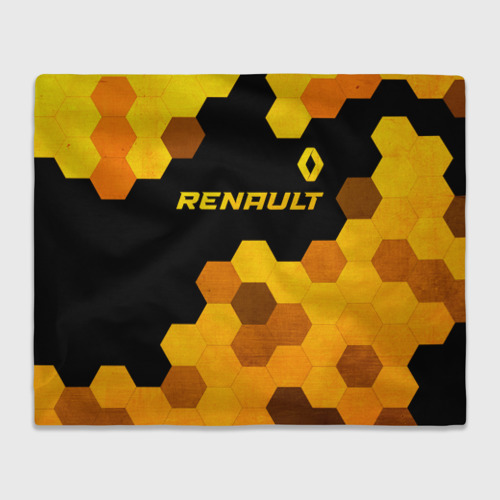 Плед 3D Renault - gold gradient: символ сверху, цвет 3D (велсофт)