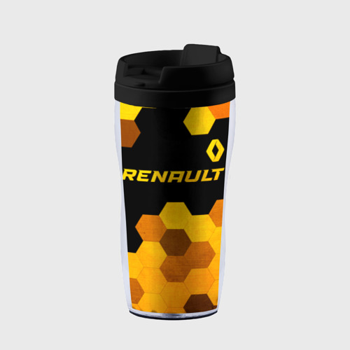 Термокружка-непроливайка Renault - gold gradient: символ сверху