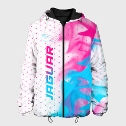 Мужская куртка 3D Jaguar neon gradient style: по-вертикали