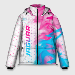 Мужская зимняя куртка 3D Jaguar neon gradient style: по-вертикали