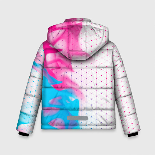 Зимняя куртка для мальчиков 3D Jaguar neon gradient style: по-вертикали, цвет черный - фото 2