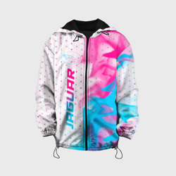 Детская куртка 3D Jaguar neon gradient style: по-вертикали