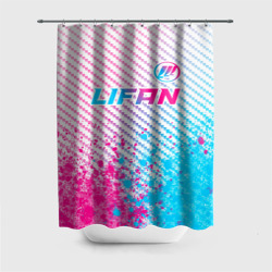 Штора 3D для ванной Lifan neon gradient style: символ сверху