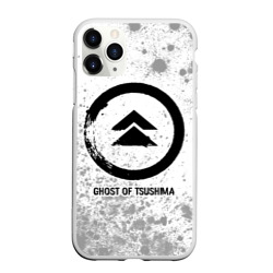 Чехол для iPhone 11 Pro Max матовый Ghost of Tsushima glitch на светлом фоне
