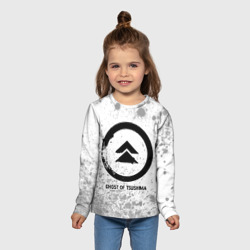 Детский лонгслив 3D Ghost of Tsushima glitch на светлом фоне - фото 2