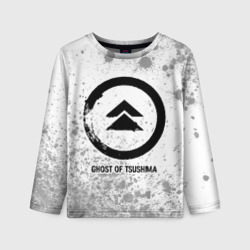 Детский лонгслив 3D Ghost of Tsushima glitch на светлом фоне