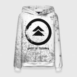 Женская толстовка 3D Ghost of Tsushima glitch на светлом фоне