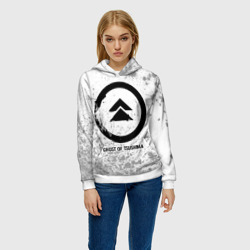 Женская толстовка 3D Ghost of Tsushima glitch на светлом фоне - фото 2