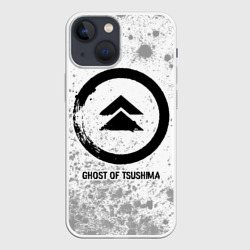 Чехол для iPhone 13 mini Ghost of Tsushima glitch на светлом фоне