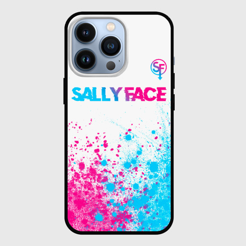Чехол для iPhone 13 Pro с принтом Sally Face neon gradient style: символ сверху, вид спереди #2