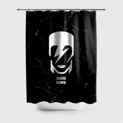 Штора 3D для ванной David Bowie glitch на темном фоне