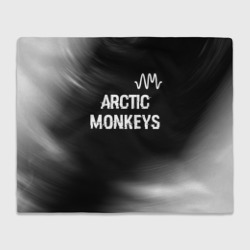 Плед 3D Arctic Monkeys glitch на темном фоне: символ сверху