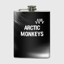 Фляга Arctic Monkeys glitch на темном фоне: символ сверху