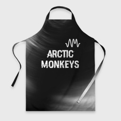 Фартук 3D Arctic Monkeys glitch на темном фоне: символ сверху