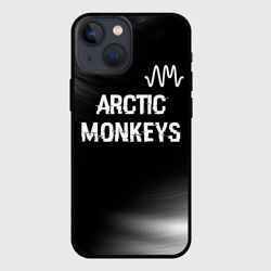 Чехол для iPhone 13 mini Arctic Monkeys glitch на темном фоне: символ сверху