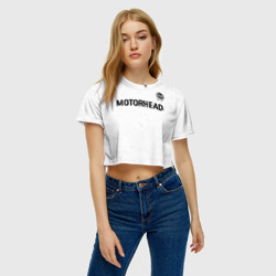 Женская футболка Crop-top 3D Motorhead glitch на светлом фоне: символ сверху - фото 2