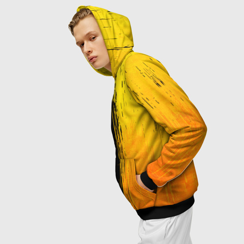 Мужская толстовка 3D на молнии Blink 182 - gold gradient: по-вертикали, цвет черный - фото 5