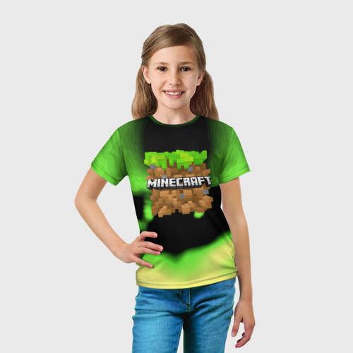 Детская футболка 3D Майнкрафт кислота абстракция, цвет 3D печать - фото 5