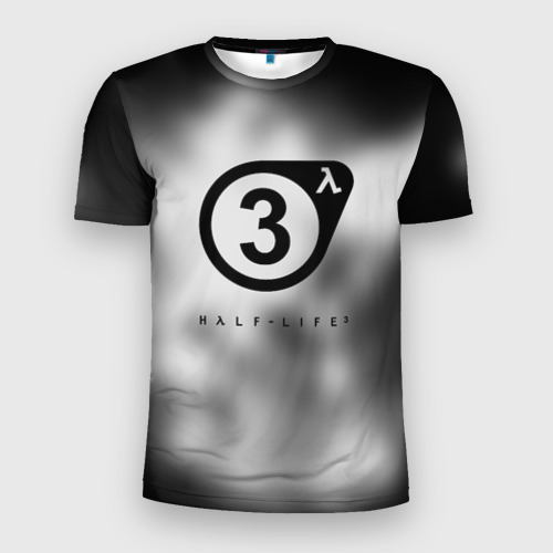 Мужская футболка 3D Slim с принтом Half life 3 black, вид спереди #2