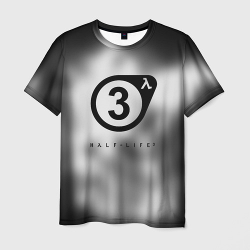 Мужская футболка 3D с принтом Half life 3 black, вид спереди #2