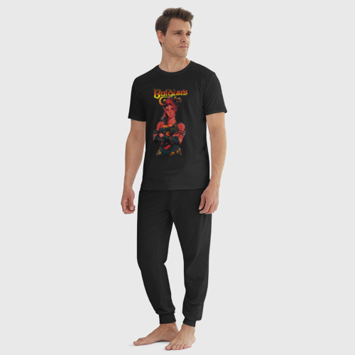Мужская пижама хлопок Карлах - врата балдура, цвет черный - фото 5