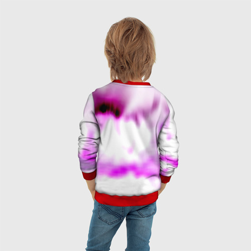 Детский свитшот 3D с принтом Among us game pink, вид сзади #2