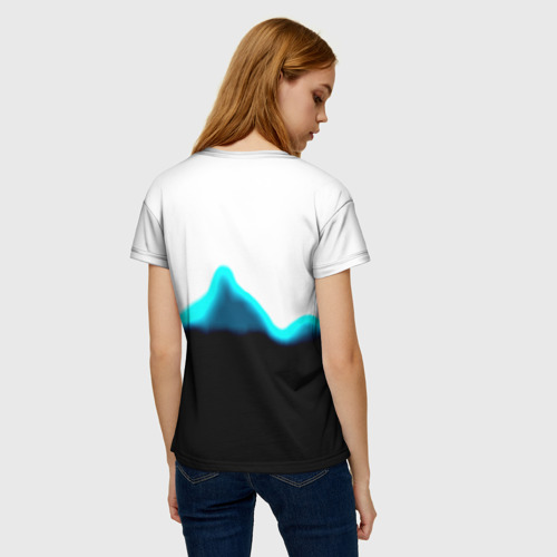 Женская футболка 3D Герб РФ синяя волна, цвет 3D печать - фото 4