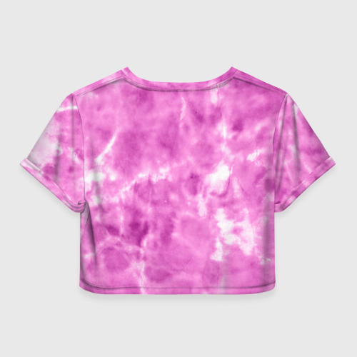 Женская футболка Crop-top 3D I am kenough - розовый тай-дай, цвет 3D печать - фото 2