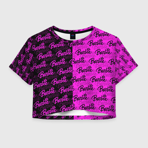 Женская футболка Crop-top 3D Bardie - pattern - black, цвет 3D печать