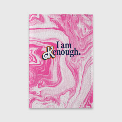 Обложка для паспорта матовая кожа I am kenough - розовые разводы краски
