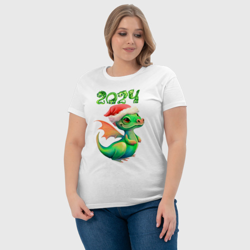 Женская футболка хлопок Дракончик 2024, цвет белый - фото 6