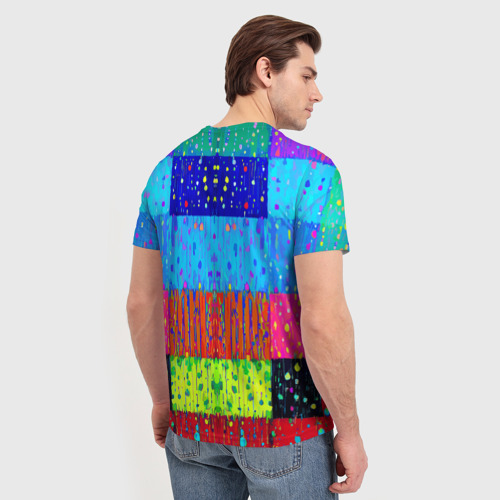Мужская футболка 3D Геометрическая абстракция - капли дождя, цвет 3D печать - фото 4