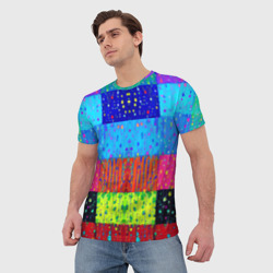 Мужская футболка 3D Геометрическая абстракция - капли дождя - фото 2