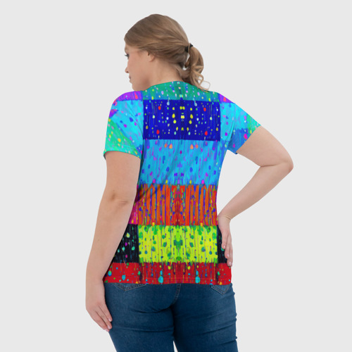 Женская футболка 3D Геометрическая абстракция - капли дождя, цвет 3D печать - фото 7
