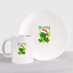 Набор: тарелка + кружка Дракончик   20204