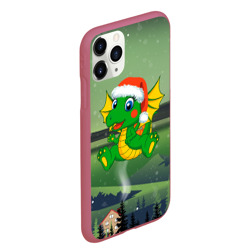 Чехол для iPhone 11 Pro Max матовый Зеленый дракончик 2024 - фото 2