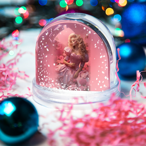 Игрушка Снежный шар Барби нейросети нежно розовый - фото 3