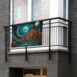 Флаг-баннер Ночь в сказочном портовом городе - фото 2
