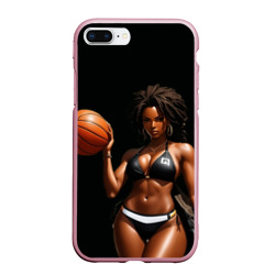 Чехол для iPhone 7Plus/8 Plus матовый Афро девушка с баскетбольным мячом