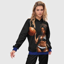 Женский костюм с толстовкой 3D Афро девушка с баскетбольным мячом - фото 2