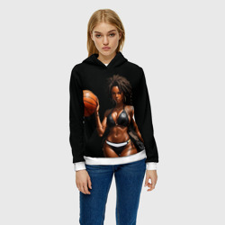 Женская толстовка 3D Афро девушка с баскетбольным мячом - фото 2