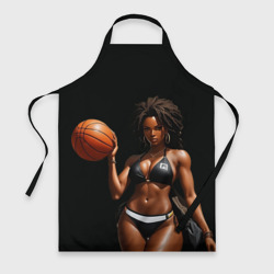 Фартук 3D Афро девушка с баскетбольным мячом
