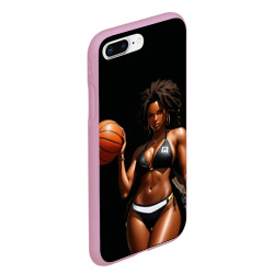 Чехол для iPhone 7Plus/8 Plus матовый Афро девушка с баскетбольным мячом - фото 2